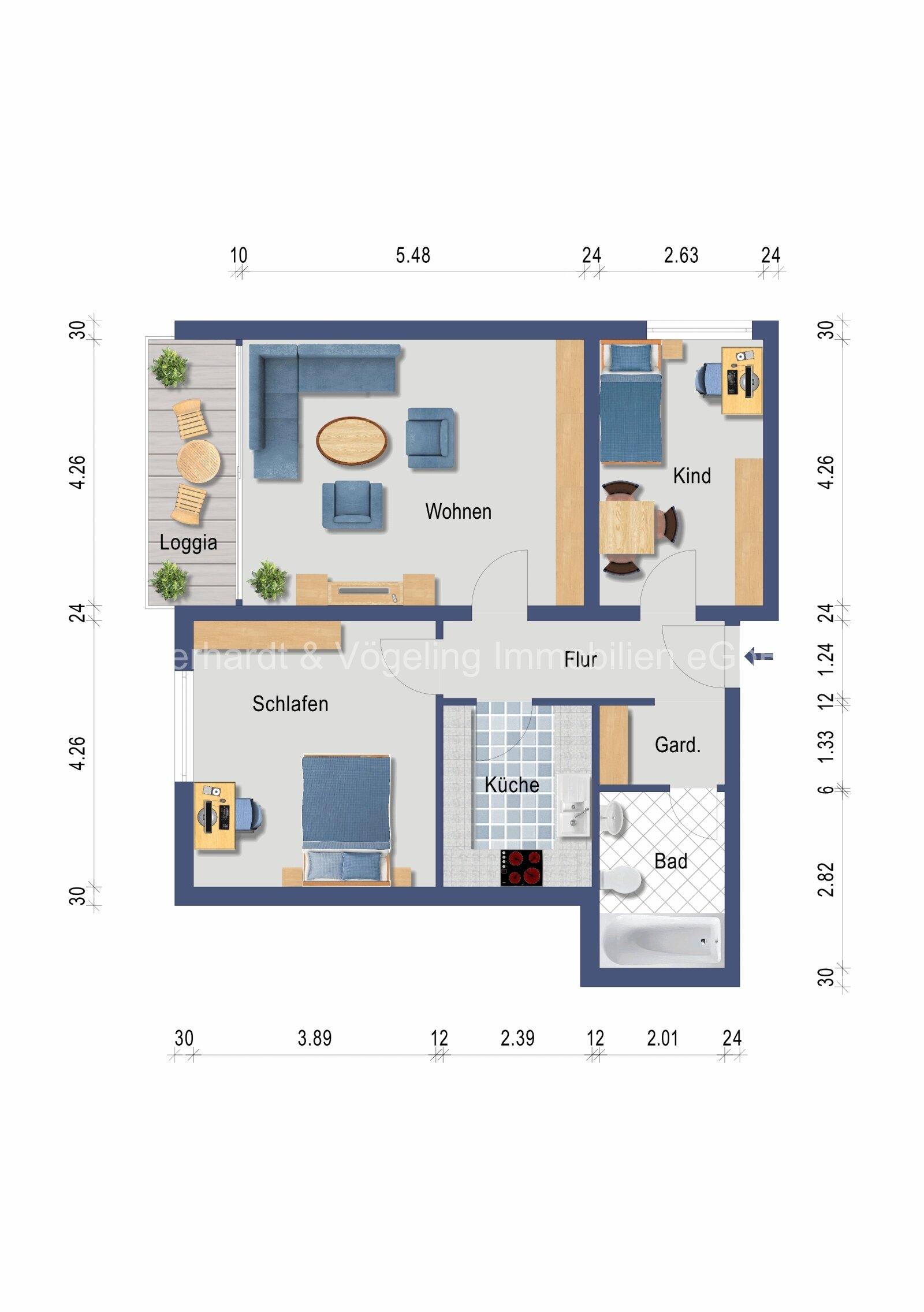 Attraktive 3-Zimmer-Wohnung mit Balkon und Garage in Ahlen